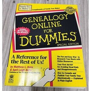 Genealogy Online For Dummies Special Edition - Matthew Helm April Helm - 1999 PB
